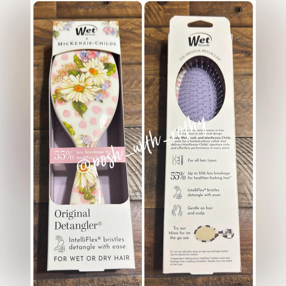 🌸🌼🌸MacKenzie-Childs x Wet Brush Original Detangler - Wildflower Dot, NWT